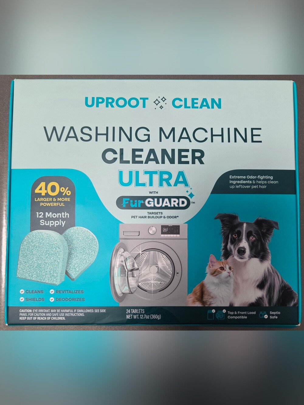 Uproot Clean ULTRA w/ Fur Guard Washing Machine Cleaner (24 Tablets) Pet & Odor